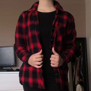 Red and black flannel.